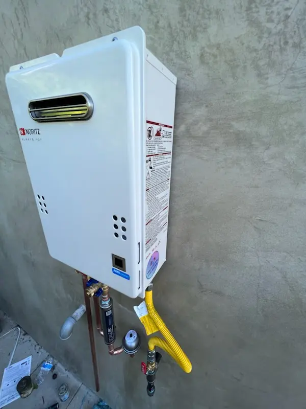 Tankless water heater installation for Hathorne homes